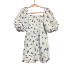 Janie and Jack baby girl Spring summer butterfly cottage core dress size 2T